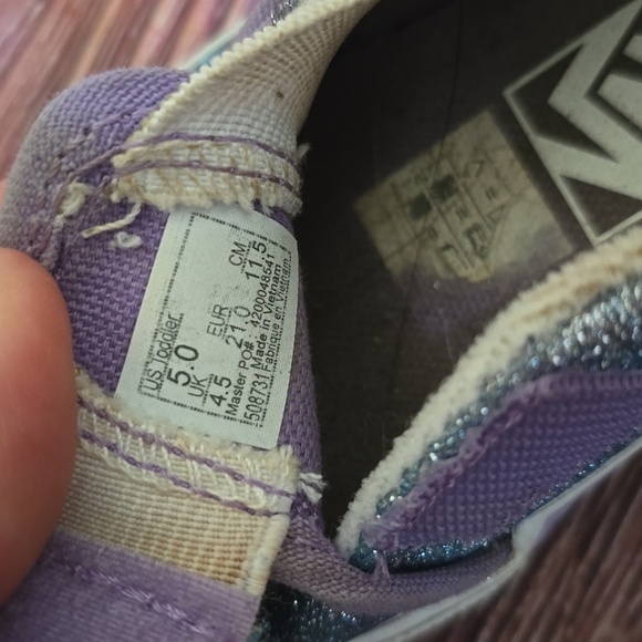 Vans Kids Glitter Slip-On Shoes - Purple, Blue and Silver - Picture 4 of 4